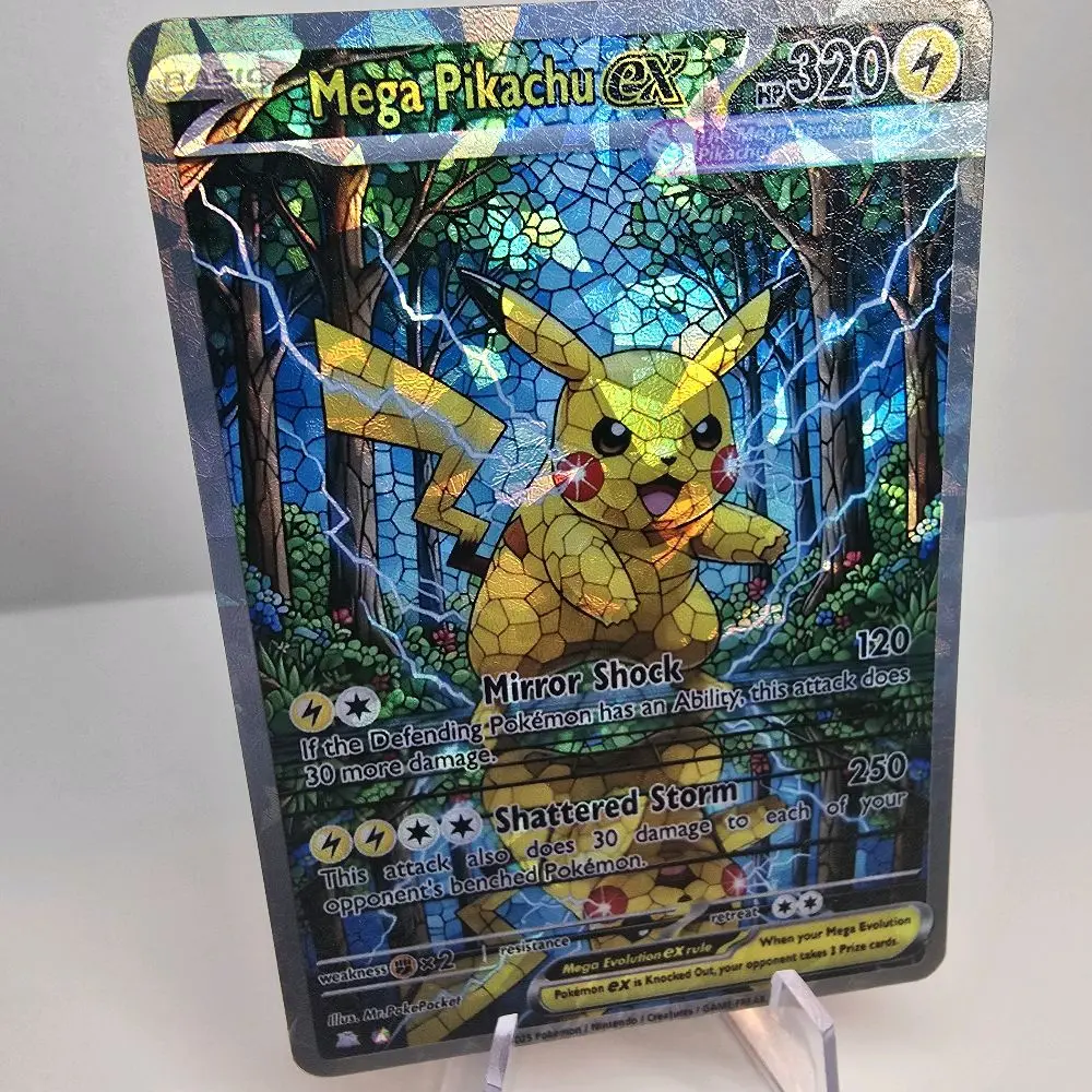Mega Pikachu EX Custom Card | Shattered Glass Holo / Shattered Glass  Textured - TikTok Shop