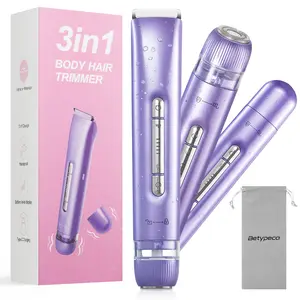 Electric Bikini Trimmer for Women, 1 Set Rechargeable 3 in 1 Body & FacialHair Removal for Winter Gift, Waterproof Wet & Dry Use Trimmer for Women,Gift