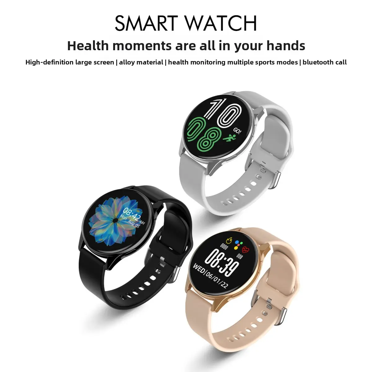 Women's New Silicone Smart Wristwatch - 1.5" AMOLED HD Screen, Bluetooth Hands-Free Calling, Built-In Health Monitoring Sensors (Heart Rate, Blood Oxygen, Blood Pressure, Sleep Tracking), IP67 Waterproof, Multi Sports Modes, Casual Smartwatch