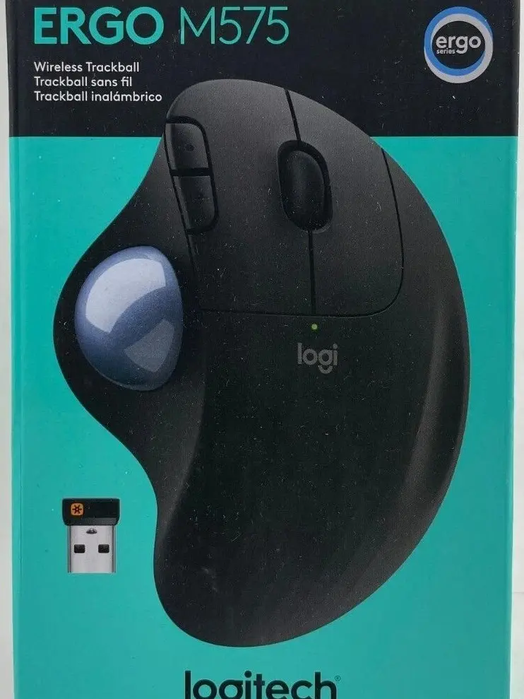 Logitech ERGO M575 Wireless Ergonomic Trackball Mouse, Graphite (910-006197)