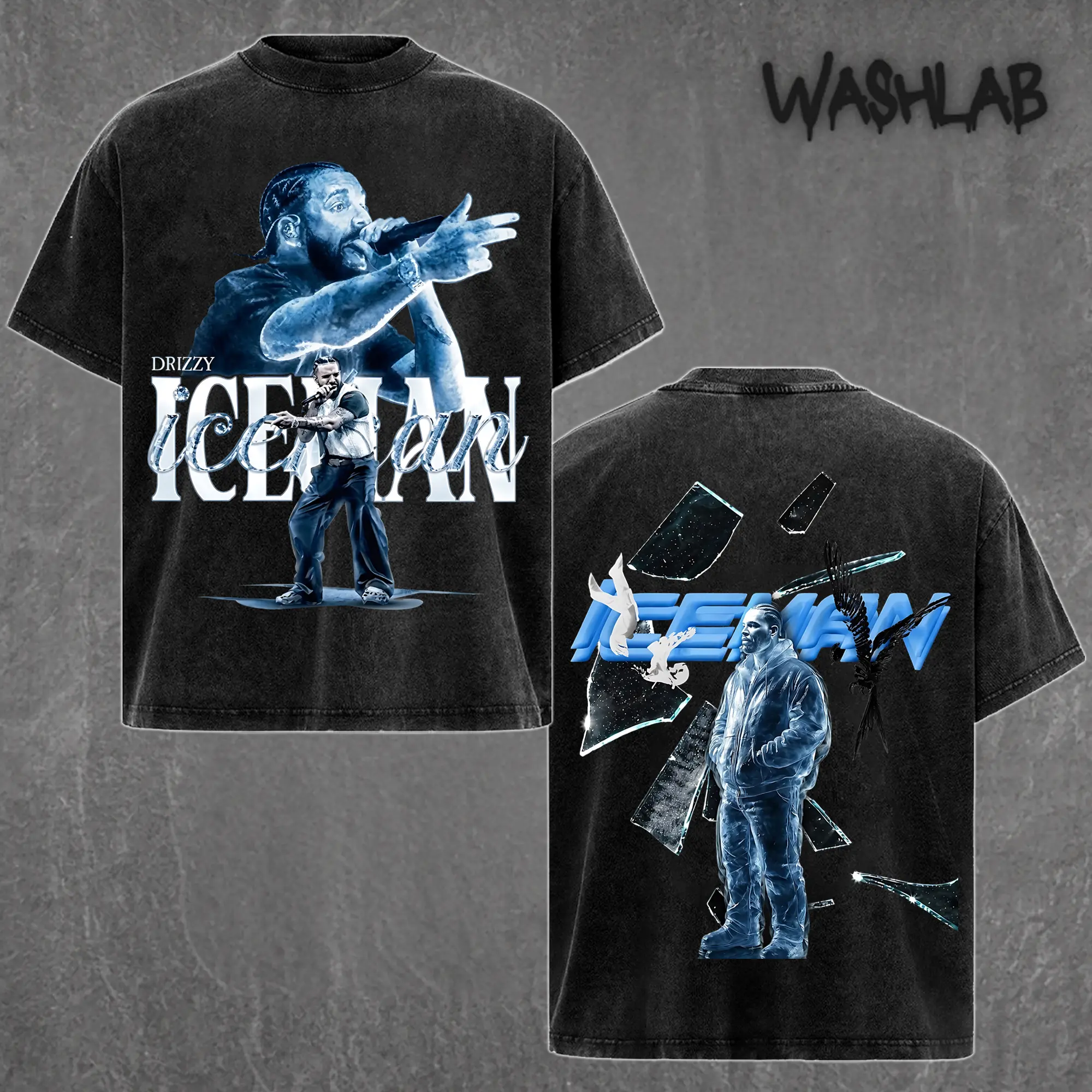 Vintage Drake Iceman Washed T-Shirt, Retro 90s Rap Tee Graphic