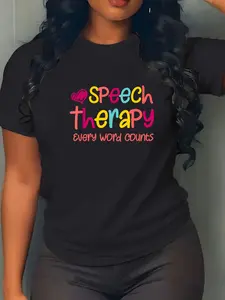 100% Cotton Unisex Speech Therapy - Speech Language Pathologist Outfit SLP Gift T-Shirt Casual Graphic Printed Vintage Tshirt