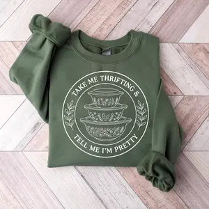 Thrifting Sweatshirt For Collector, Take Me Thrifting Crewneck, Nostalgic Pyrex Shirt, Gift For Thrifter, Retro Style Tee, Thrifters Apparel