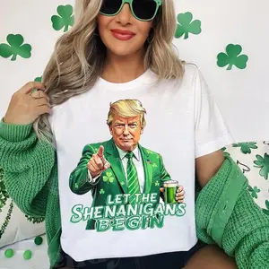 Trump Let The Shenanigans Begin Shirt, St Pattys Day Shirt, Make America Lucky Again Shirt, St Patricks Day Shirt, Funny Trump Tee, Shamrock