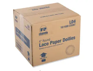 Lace Doilies, Round, 4", White, 10,000/Carton