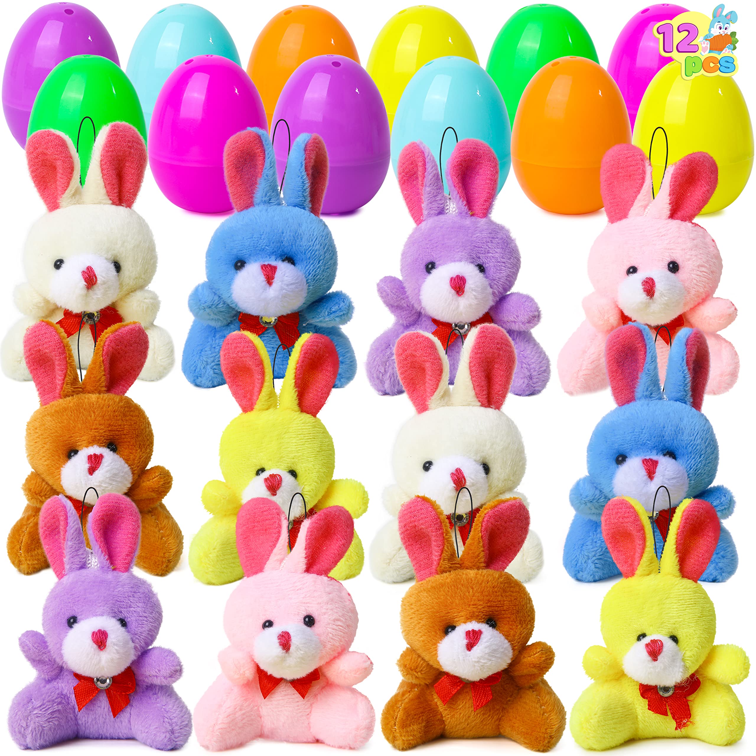 Easter Eggs Filled with Stuffed Animal Toys - 12-Pack Plush Bunny & Chick Surprise Eggs - Perfect for Easter Basket Stuffers, Egg Hunts, and Gifts for Toddlers, Boys, and Girls Easter Eggs Filled with Stuffed Animal Toys - 12-Pack Plush Bunny & Chick Surprise Eggs - Perfect for Easter Basket Stuffers, Egg Hunts, and Gifts for Toddlers, Boys, and Girls