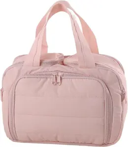 Travel Makeup Organizer，Wet Dry Separation Travel Toiletry Bag，Easy Carry Portable Travel Makeup Bag with Wide Handle for Airplane，Trendy Stylish Cosmetic Bag，Makeup Bag Gift for Her ，mother'sdaygift