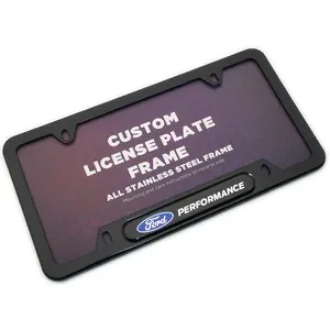 Black / Chrome Front or Rear Stainless Steel License Plate Frame Protect Cover Fit Ford Performance Decorate Accessories Gifts