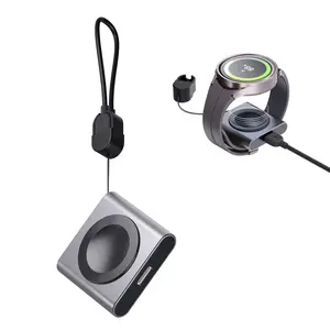 Portable Magnetic Wireless Watch Charger - Compatible With Apple Watch 11/Ultra 3/SE 3/10/Ultra 2/9/8/7/6/5/4/3/2/SE/SE2 & Samsung Galaxy Watch Ultra/7/6 Classic/6/5 Pro/5/4 Classic/4 | Type-C Fast Charging With Lanyard