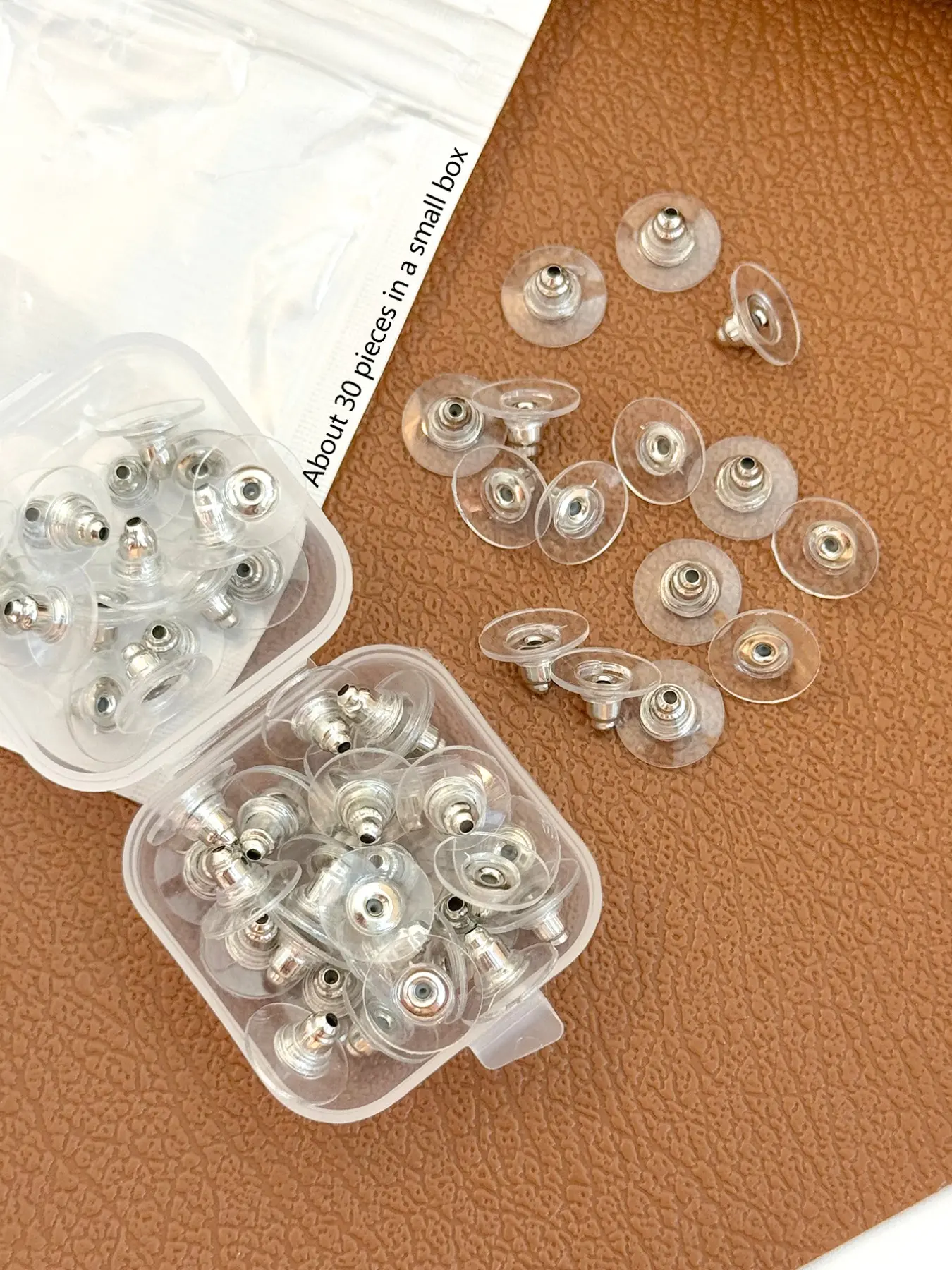 Transparent Silicone Earplugs for Women, Anti-Slip Design, Fits Daily Earring Wear, Simple Jewelry Accessories, Holds About 30 Pieces