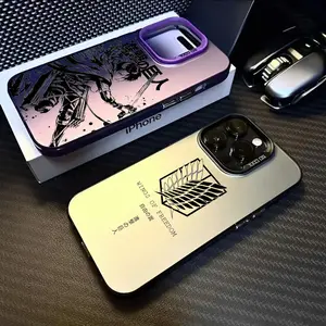 Hot Anime Attack on Titan Phone Case For iPhone 16 15 14 13 12 11 Pro Max Plus – Colorful Gradient Soft TPU Back Cover