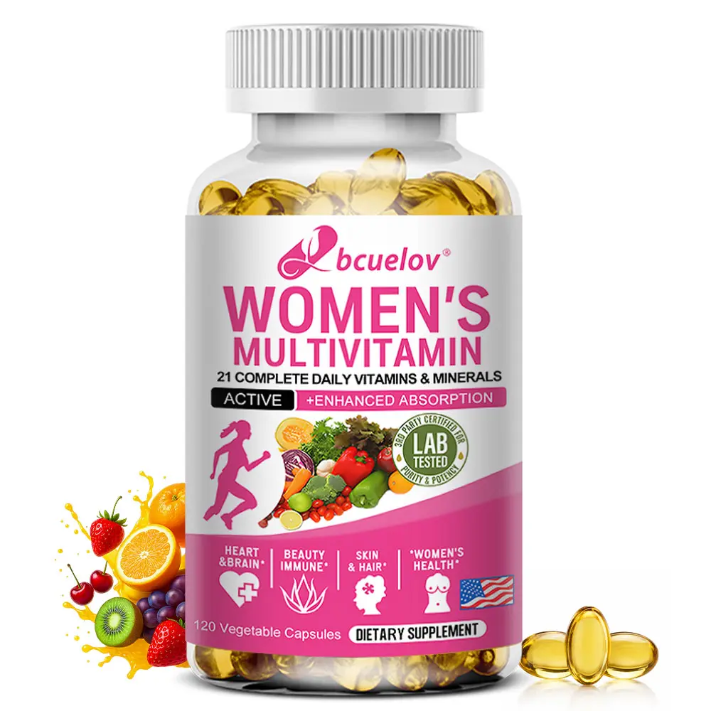 Bcuelov Women's Multivitamin Health Supplement,21 Complete Daily Vitamins & Minerals,Support Energy Level,Support Heart and Skin Health, 120 Capsules
