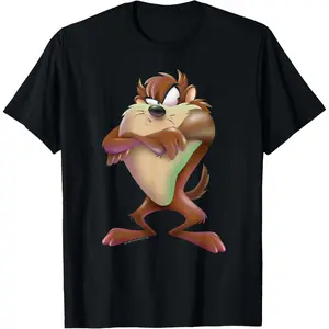 Looney Tunes Tazmanian Devil Airbrushed T-Shirt Cute Cartoon Animation Movie Unisex Fashion Cotton Breathable Street Style T-Shirt