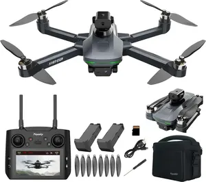 GPS Drone with 4K Dual Camera for Adults, FPV RC Quadcopter with 4.5" Large Screen Remote Control, Brushless Motor, Auto Return Home, Follow Me, 2 Batteries and Carrying Case