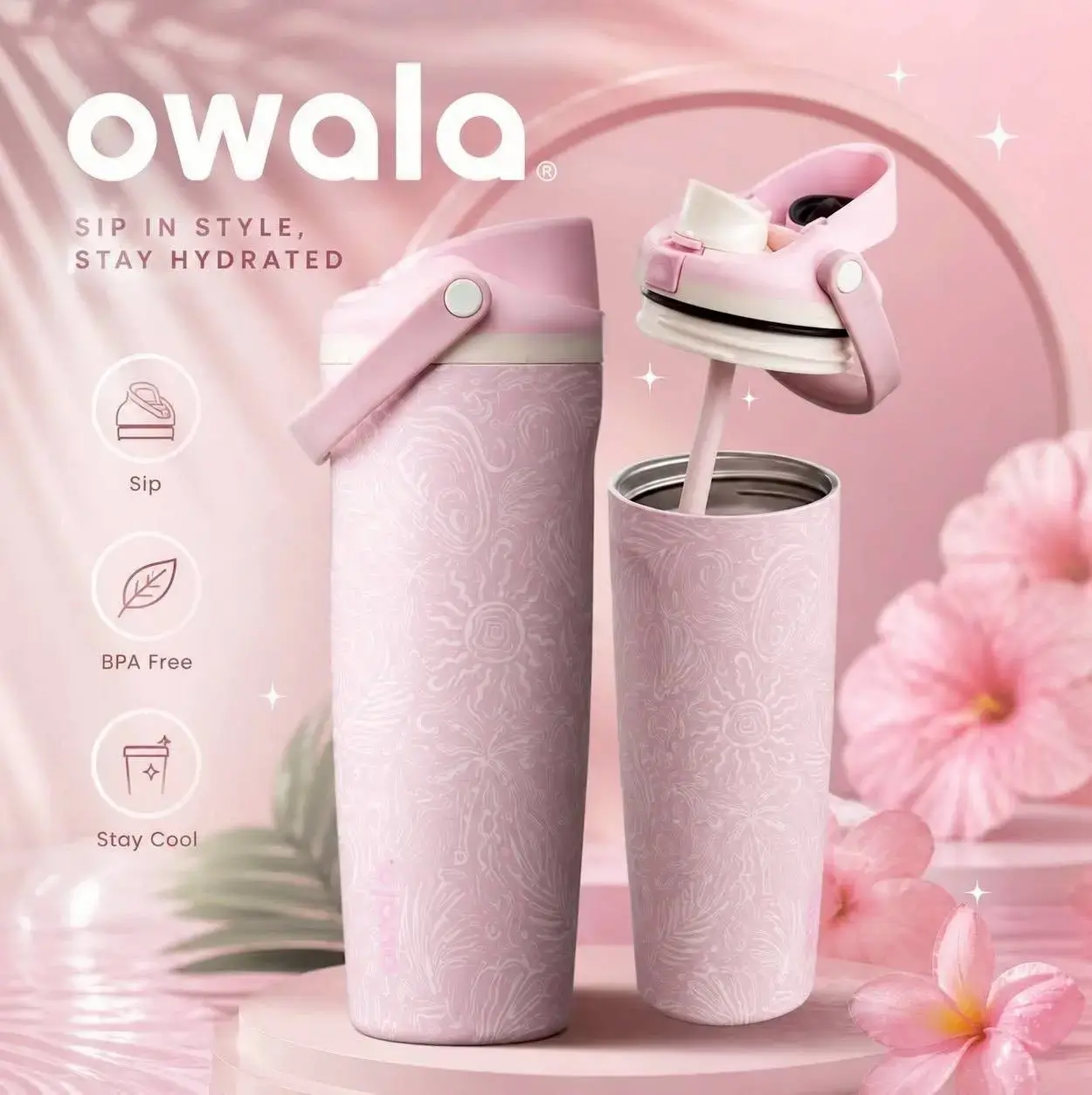 Owala FreeSip Coastal Bohemian Limited-Edition Water Bottle