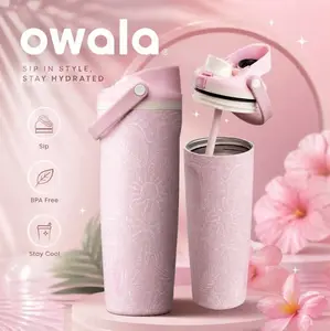 Owala FreeSip 30oz Coastal Bohemian Water Bottle – Limited Edition Birthday Bash Collection | Rare & Sold Out
