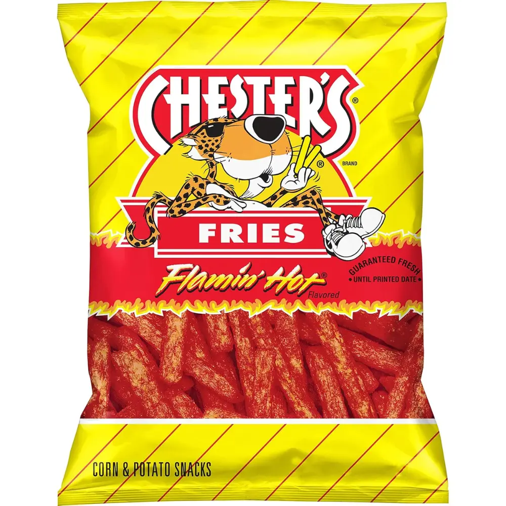 Chester's Flamin' Hot Fries Corn Snacks, 5.25 Oz Bag, Crispy & Crunchy Spicy Cheese Flavored Chips, Hot Snack for Lunch Boxes & On-the-Go Snacking, 1 Pack