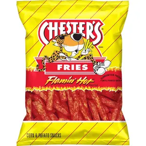 Chester's Flamin' Hot Fries Corn Snacks, 5.25 Oz Bag, Crispy & Crunchy Spicy Cheese Flavored Chips, Hot Snack for Lunch Boxes & On-the-Go Snacking, 1 Pack