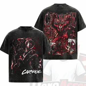 Carnage Premium Acid Washed T-Shirt V6, Red Symbiote Vintage Graphic Tee For Carnage Fans, Carnage Army Washed Streetwear Shirt, Image Comics Collector Fan T-Shirt, Dark Superhero Unisex Gift Graphic Tee. 6NW