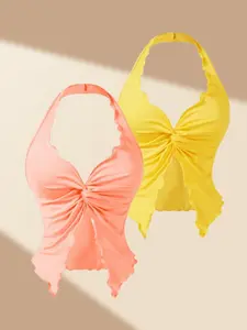 Summer New Beach Style & Casual Sexy Halter Neck Women's Tank Top Two-Piece Set, Stylish Summer Wear, Perfect for Daily