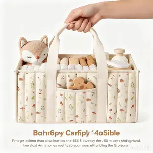 Floral Diaper Caddy Organizer, Stylish Nursery Storage Basket, Gift for Baby Shower, Baby Registry Must Have, Newborn Essentials, Pastoral Daisy, Mommy Bag