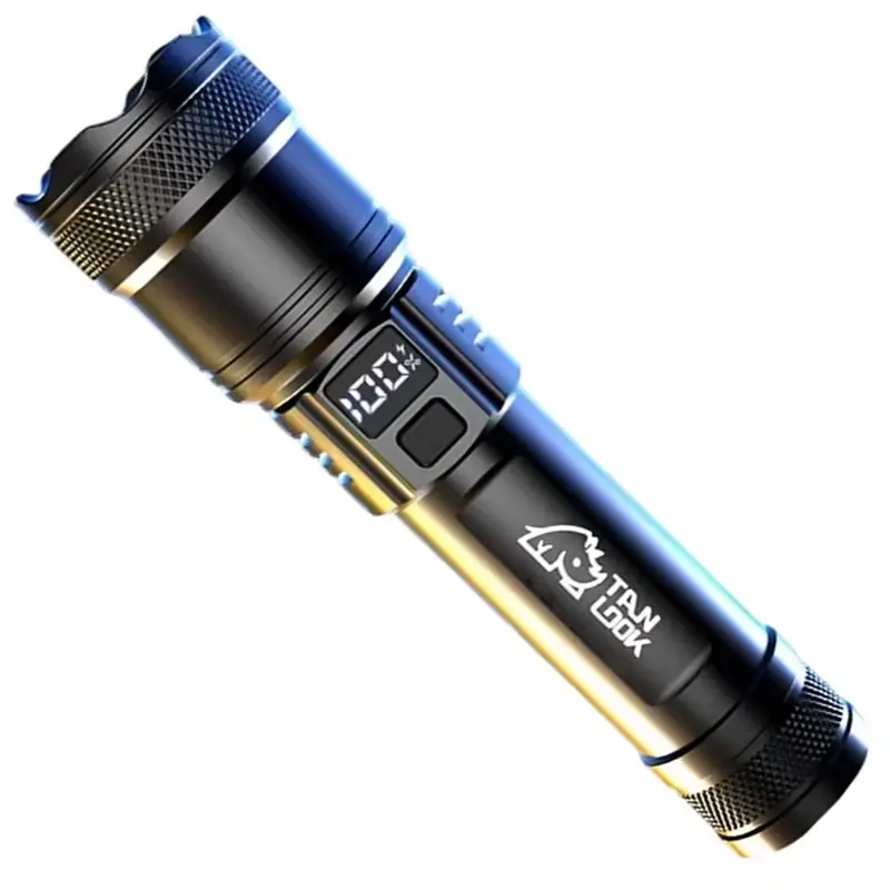 TANLOOK Rechargeable LED Flashlight - 350 Lumens, 3 Modes (High/Low/Strobe), 3937.01in Range, Durable ABS Plastic Build, Slim Compact Dimmable LED Lights, Camping Hiking Fishing Outdoor Hiking Gear
