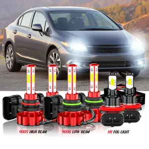Vehicle Accessories For Honda Civic Sedan 4-Door 1.8L 2006 2007 2008 2009 2010 2011 2012 2013 2014 2015 LED Headlight Fog Light Bulb Kit COB