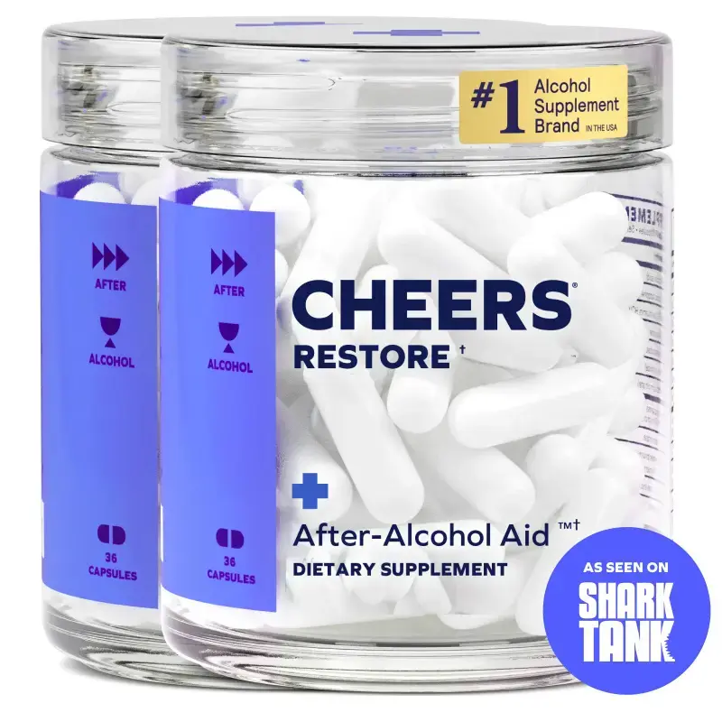 Cheers Restore Post-Drink Recovery Wellness Supplement with DHM and L-Cysteine, 36 Count, 12 Doses
