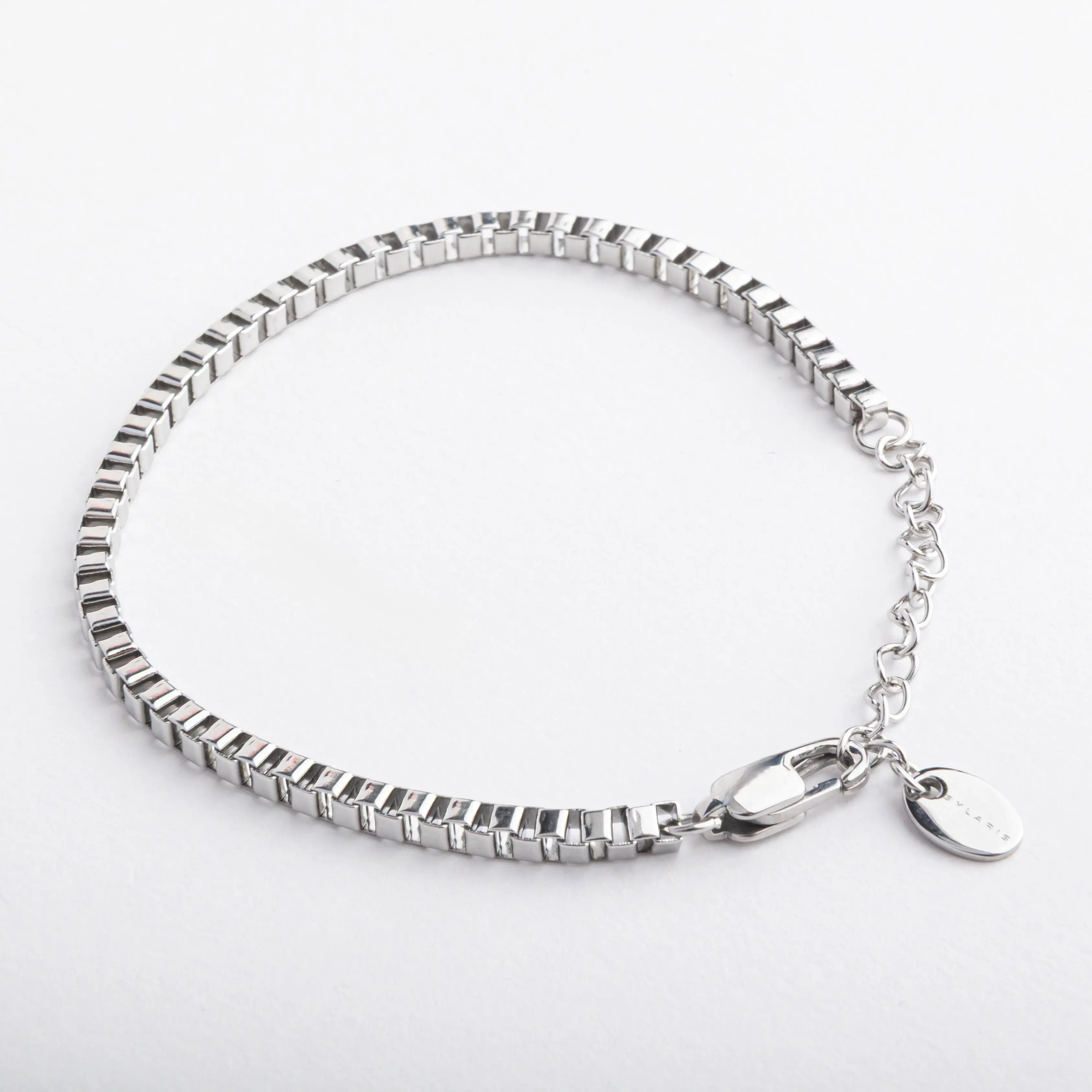 Box Bracelet (Silver) 3MM - 7.5 Inches
