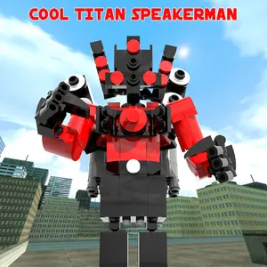 BUILDIFY Cool Titan Speakerman Building Block Toy Set with Articulated Figure 282 Pieces Compatible with Lego Red Black Design for Adults Kids Engaging Creativity Endless Fun Decorate Your Desktop
