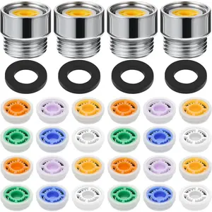 7 Shower Flow Reducer Limiter Set Water Flow Saver Adapter Set Flow Reducer Limiter 1/2 Inch Flow Restrictor Control Valve for Fixed Handheld and Shower Head 1.2/1.5/1.8/2/ 2.2/2.5 GPM