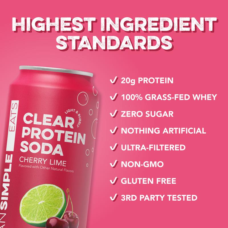Clear Protein Soda: Cherry Lime (16oz | 12 Pack)