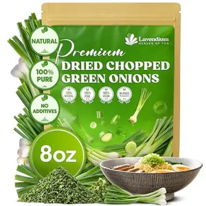 Premium 8oz Dried Chopped Green Onions, 100% Natural & Pure Scallion Flakes, Non-GMO, No Preservatives, Gluten-Free, Plant-Based & Vegan, Perfect for Cooking, Salads & Garnish