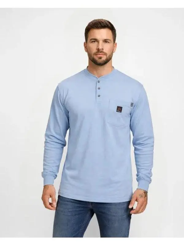 FORGE FR MENS FR HENLEY KNIT SHIRT 6.5 OZ
