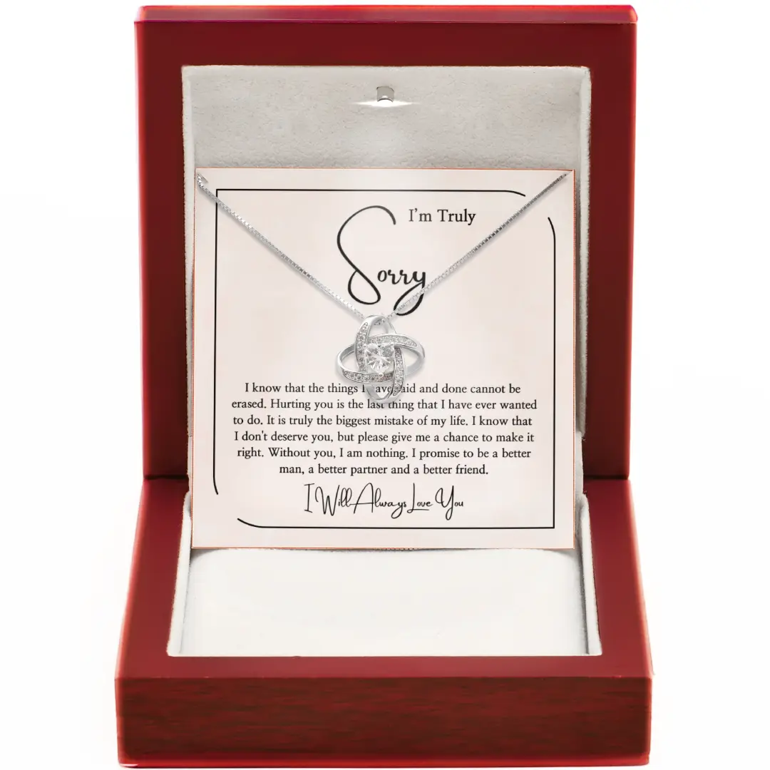 I’m Sorry Necklace For Her Featuring Heartfelt Apology Message Card, Romantic Forgive Me Jewelry For Wife, Girlfriend To Express Love And Regret