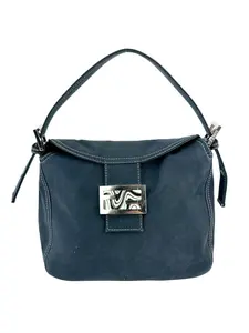 Pre-owned FENDI Canvas Shoulder Bags Navy Baguette