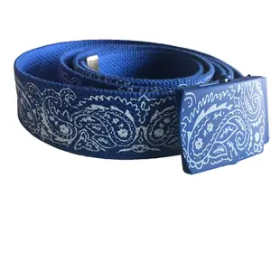 Initial letters Canvas Military Web Royal Blue Bandana Belt 50 inch or longer & waist Decort buckle