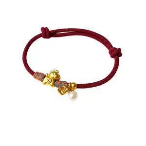 18K Gold Plated Natural pearl Pony Bracelet-Pony Pearl Bracelet-Adjustable Fashion Jewelry Gift