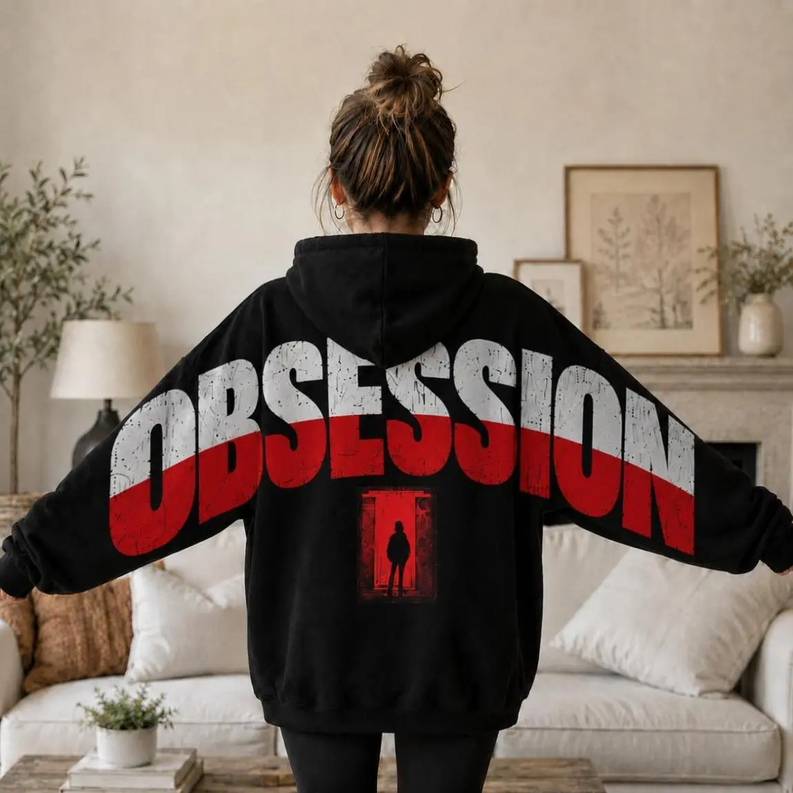 Vintage OBSESSION Movie Shoulder-to-Shoulder Sweatshirt, Horror Shirt, Funny Halloween Hoodie, Scary Movie Fan Gift Unisex