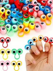 30pcs Finger Eye Rings, children's Party Gifts, Birthday Gifts, Teacher Classroom Prizes, Birthday Gift Bag Fillers, for Boys and Girls to Exchange Novel Classroom Gifts, Party Gifts with Random Colors, Party Favors Assortment, Halloween Christmas Gifts