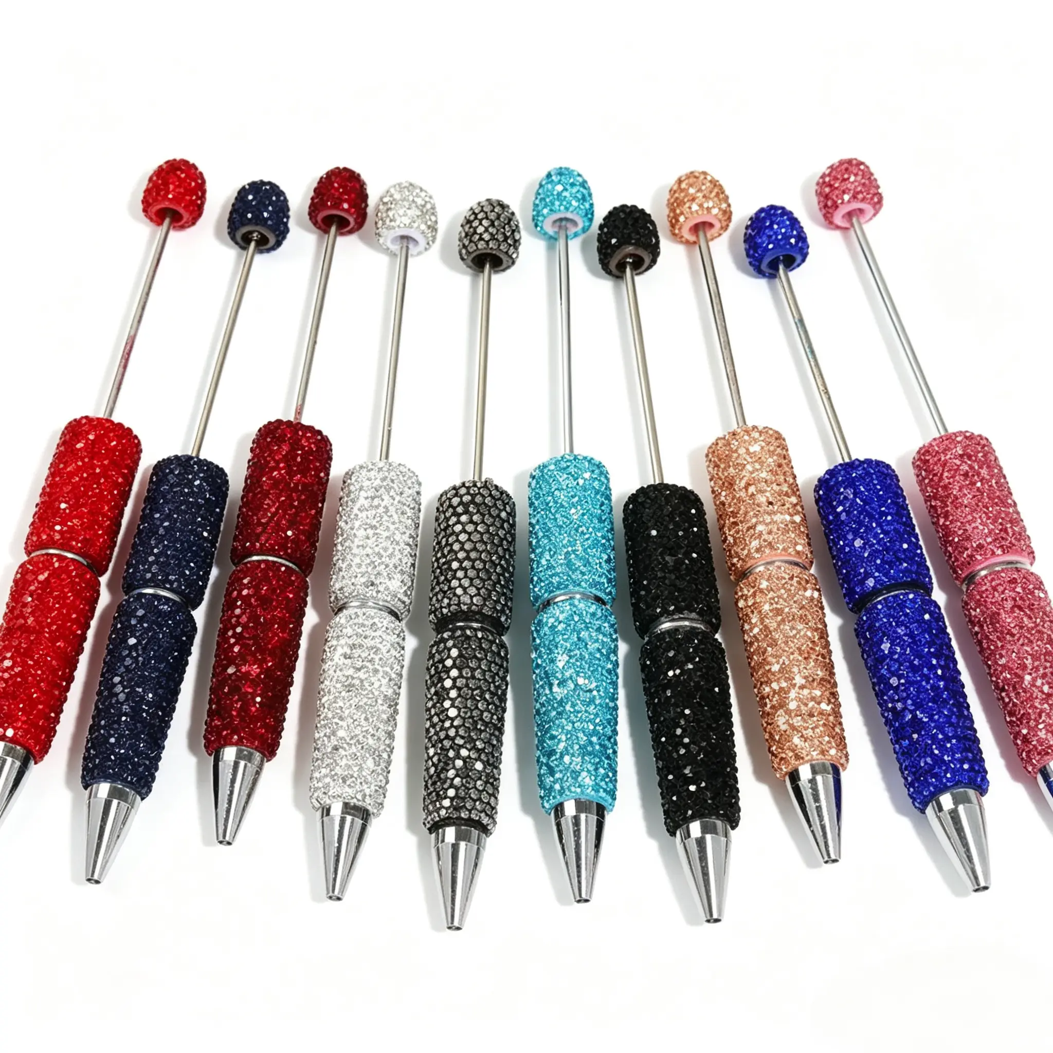 Full Rhinestone Beadable Pens Set,A set of 5pcs, Diamond Pens for Beads Cute Journalling Pens for Women Fun Bling Fancy Ballpoint Pens Tween girls Gifts Trendy Stuff handmade pen diy bead pen school supply tween girl gift