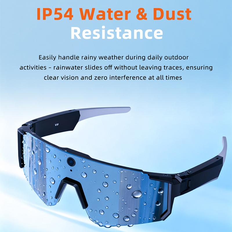 Smart Sports Glasses with 8MP Camera, 2K Photo/1200P Video Recording Wearable Glasses, IP54 Waterproof Multifunctional Wireless Audio Bluetooth Glasses with Headphone, Outdoor Sports Polarized Sunglasses with AI Voice Assistant, UV Protection Eyeglass Smart Sports Glasses with 8MP Camera, 2K Photo/1200P Video Recording Wearable Glasses, IP54 Waterproof Multifunctional Wireless Audio Bluetooth Glasses with Headphone, Outdoor Sports Polarized Sunglasses with AI Voice Assistant, UV Protection Eyeglass