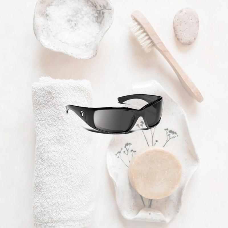 7eye  Taku Sharp View Polarized Gray Sunglasses- Glossy Black - Medium & Extra Large