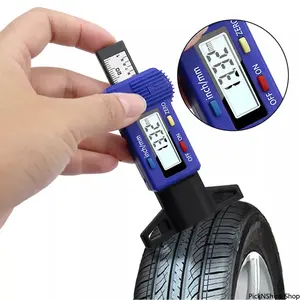 Digital Tire Tread Depth Gauge Auto Tire Wear Measuring Tool LCD Thickness Meter Caliper Instrument for Car Motorcycle Safety Inspection Use