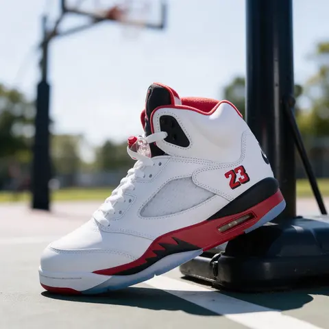 Jordan 5 Retro Fire Red Black Tongue (2025) Men's HQ7978-101 & GS HQ7980-101 New