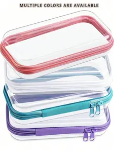 Transparent Pet Storage Bag Set, Thickened Travel Home Organizer, Pouch Zipper Hard Case for Cosmetics, Casual Style, All Seasons Use, Travel Accessories, Toiletries Travel Bag, Zipper Pouches