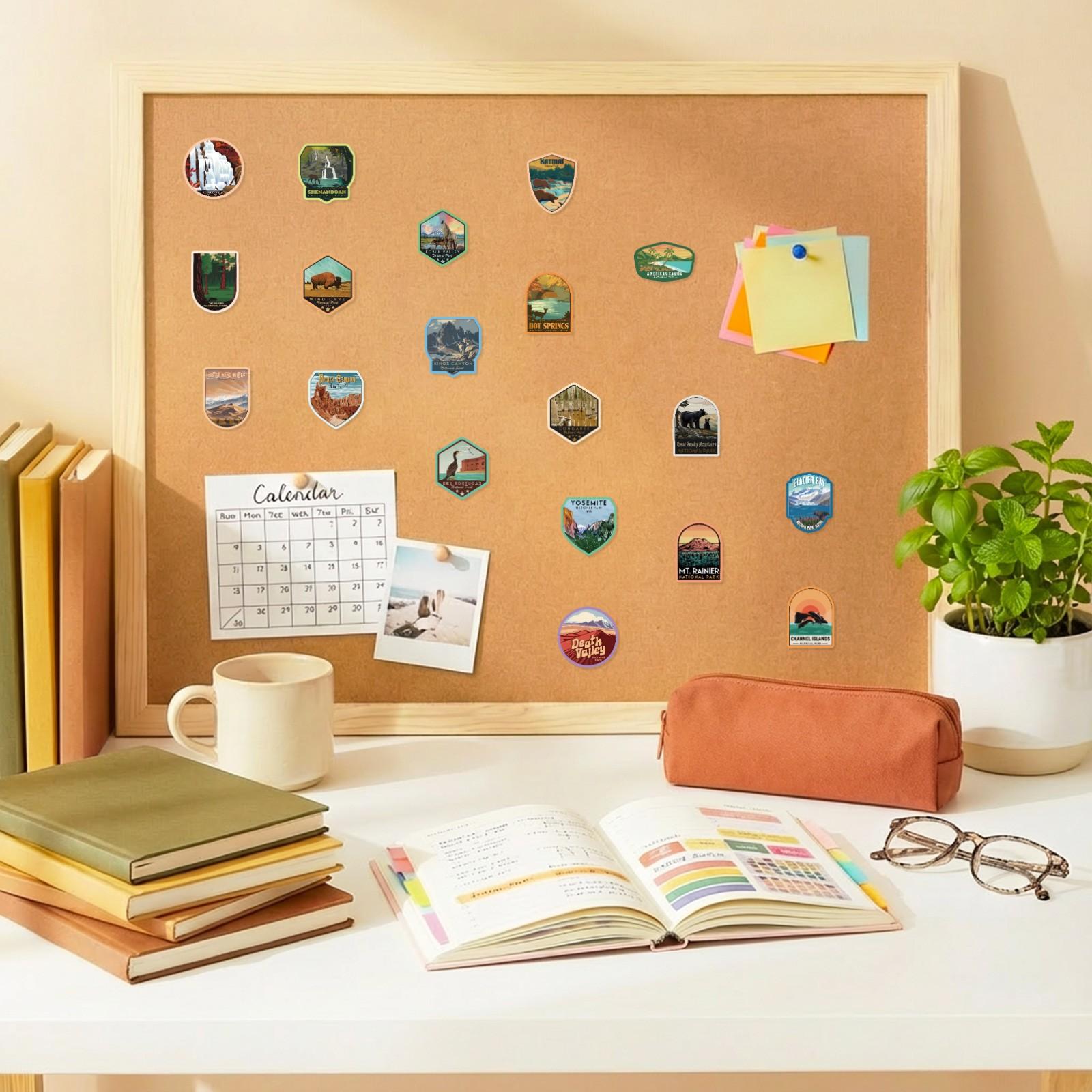 63Pcs National Park Stickers,Outdoor Nature Camping Hiking Inspired Waterproof Vinyl Decals for Water Bottles Laptop Car,Travel Adventure Parks Stickers