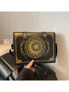 Magical Girl Magic Circle Crossbody Bag, Book Style Lolita Ita Bag, Clear Window Shoulder Purse for Anime Pins Display, Stylish and Functional, Flap Crossbody Purse