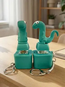 2 Piece Lizard Keychain with Sound Button, Rechargeable Stress Relief Keychain, Light Up Lizard Voice Keychain, Creative Office Toy, Gift for Friends and Kids
