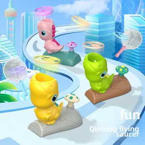 Dinosaur Frisbee, Outdoor Indoor Catch Game, 8 Frisbees and 2 Catch Nets - For Kids Ages 3-8, Family Interactive Observational Sport